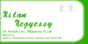 milan negyessy business card